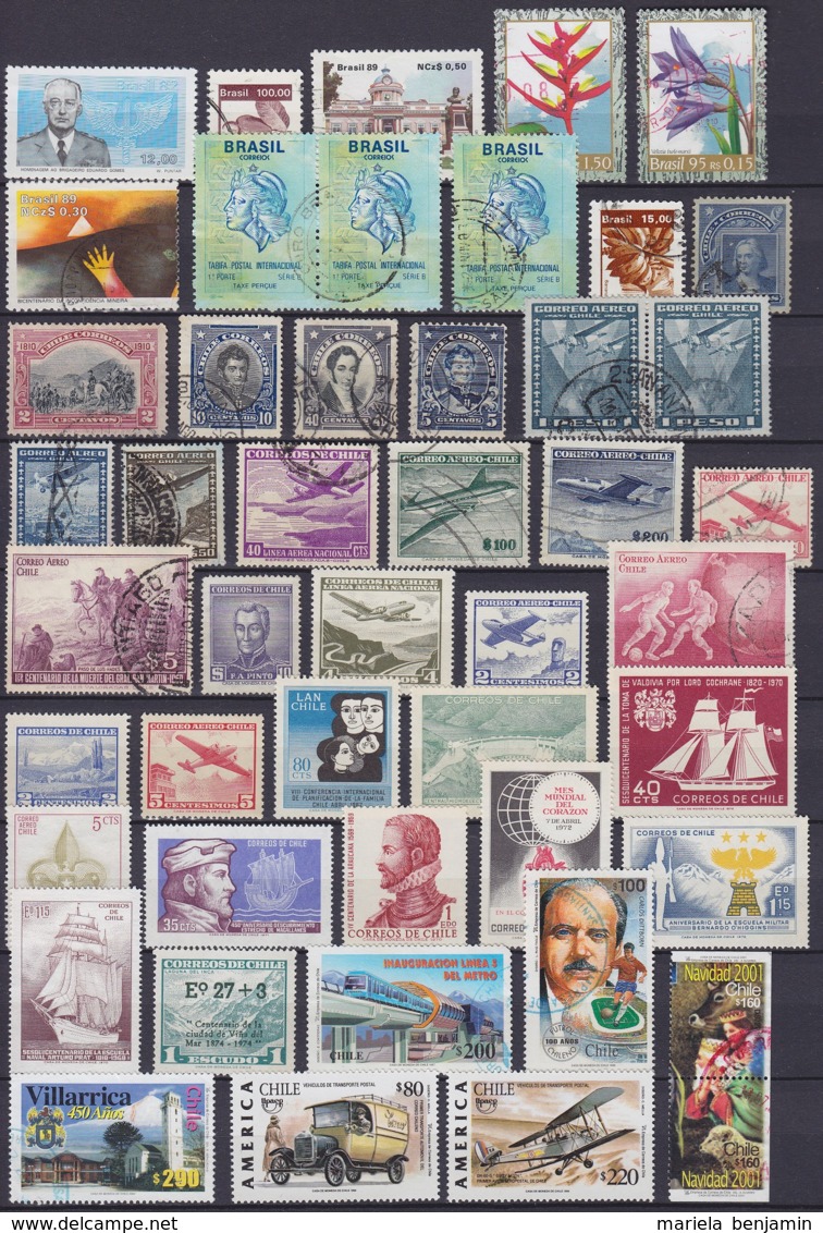 Amérique Du Latine - Lot + De 520 Timbres Oblit. - Voir Scans (Argentine, Brésil, Bolivie, Chili, Equateur, Rép. Dominic - Autres - Amérique