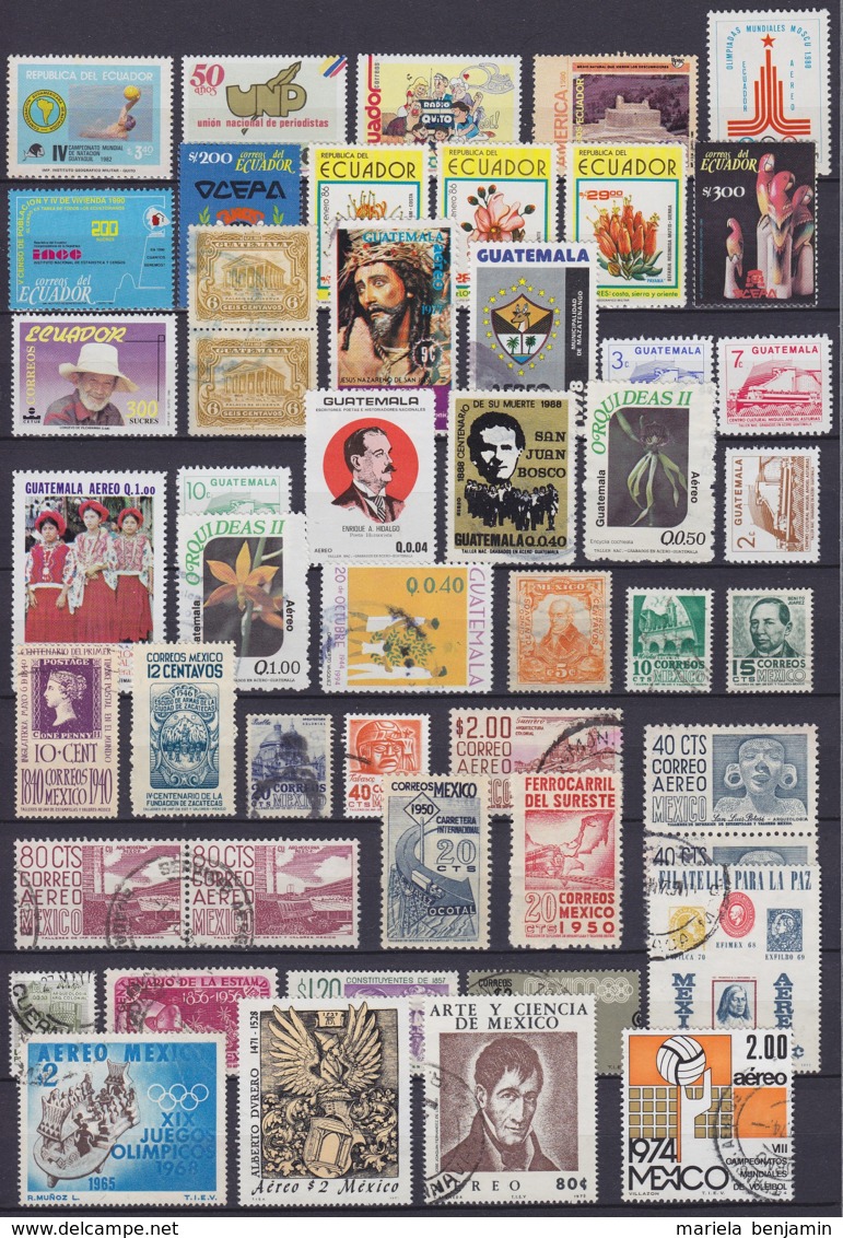 Amérique du Latine - lot + de 520 timbres oblit. - voir scans (Argentine, Brésil, Bolivie, Chili, Equateur, Rép. Dominic