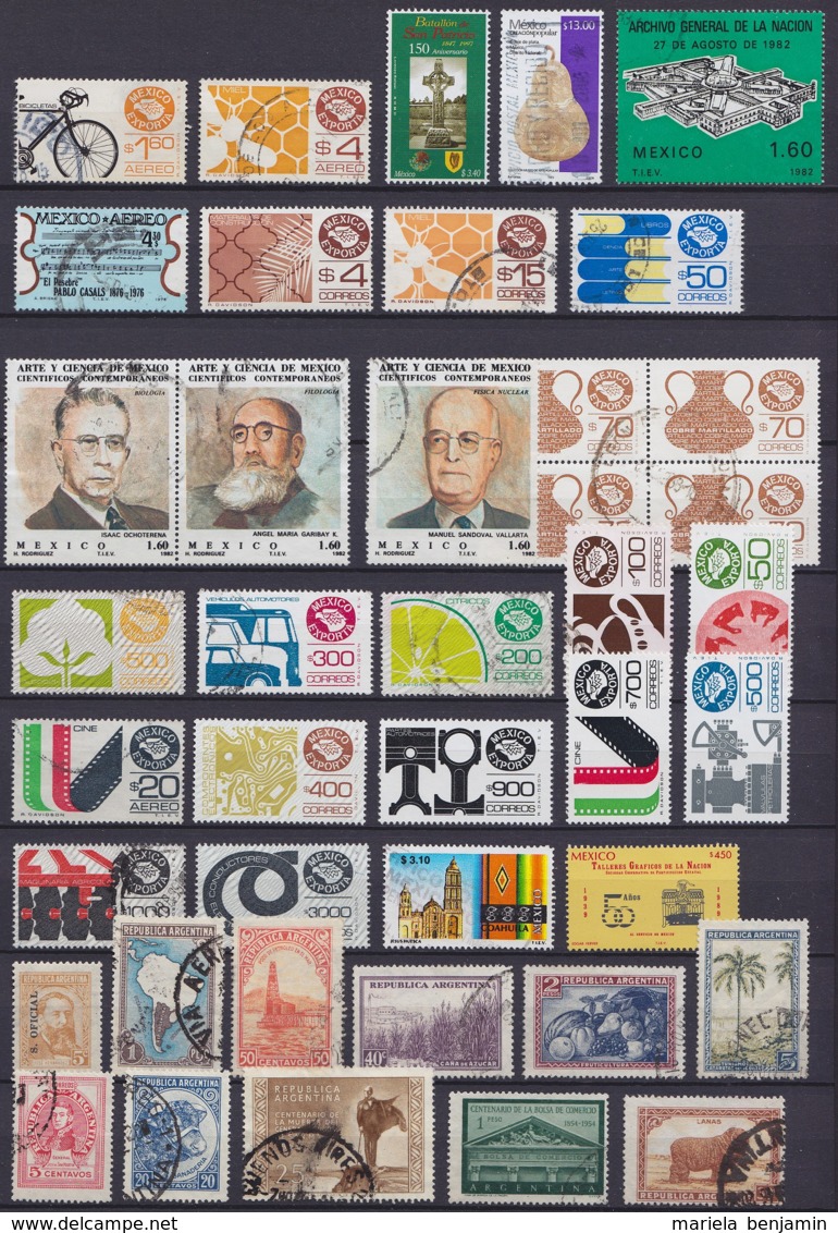 Amérique du Latine - lot + de 520 timbres oblit. - voir scans (Argentine, Brésil, Bolivie, Chili, Equateur, Rép. Dominic