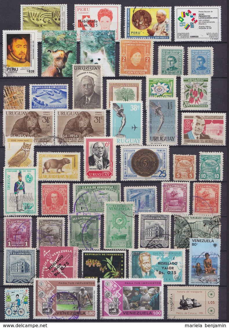 Amérique du Latine - lot + de 520 timbres oblit. - voir scans (Argentine, Brésil, Bolivie, Chili, Equateur, Rép. Dominic