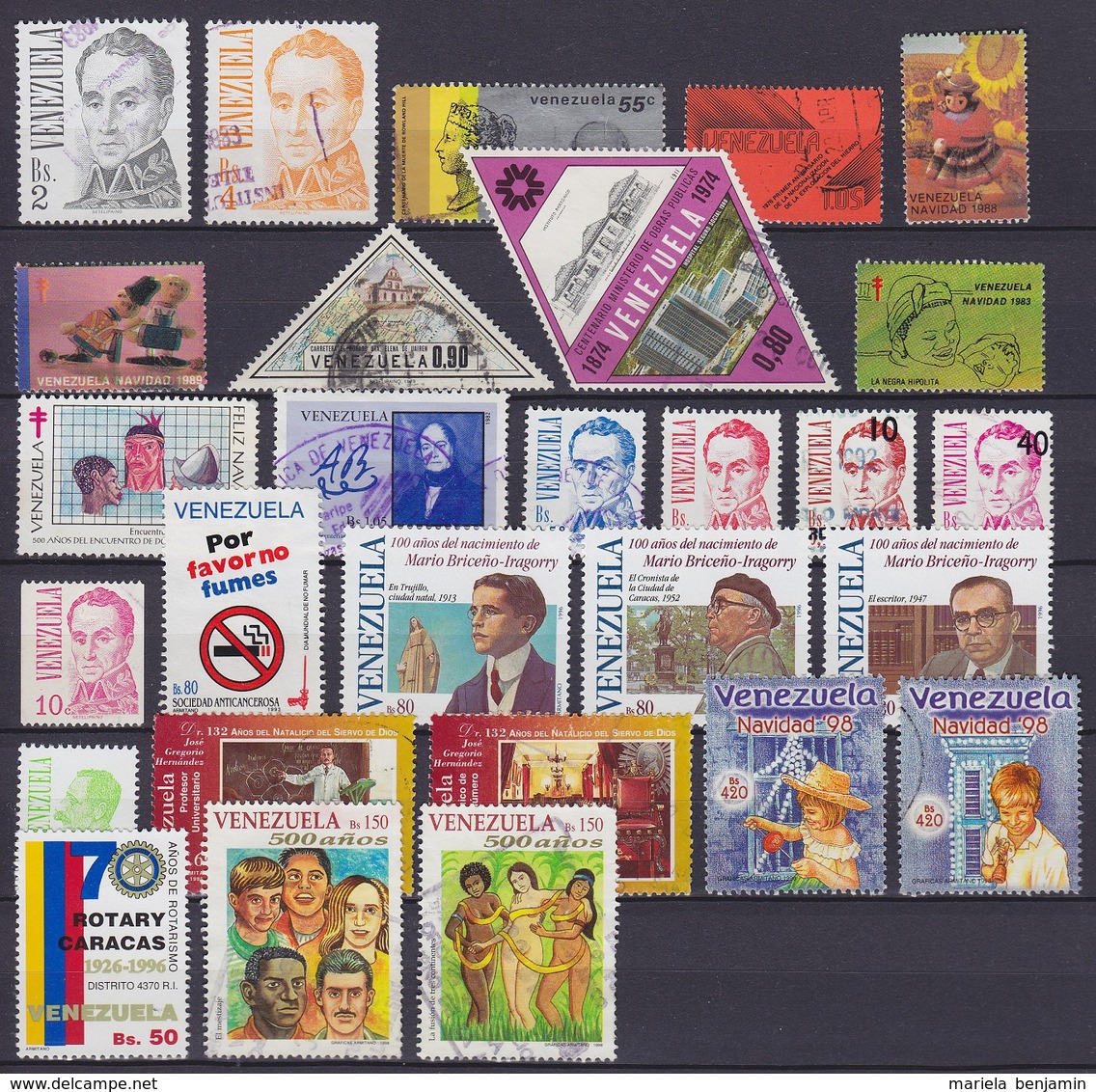 Amérique du Latine - lot + de 520 timbres oblit. - voir scans (Argentine, Brésil, Bolivie, Chili, Equateur, Rép. Dominic