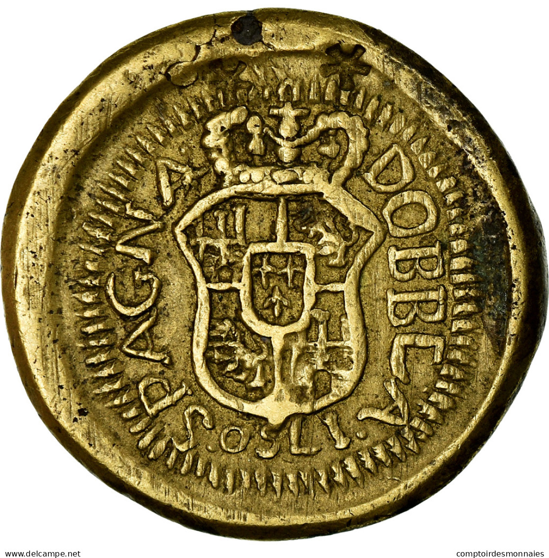 Espagne, Poids Monétaire, Dobbla Spagna, 1750, TTB+, Laiton - Sonstige & Ohne Zuordnung