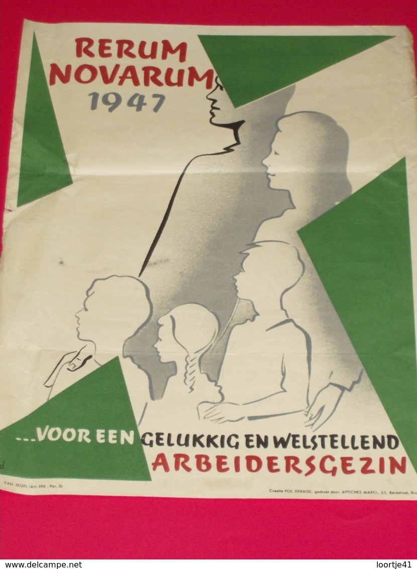 Affiche Poster - Rerum Novarum 1947 - Druk Marci Brussel - Affiches