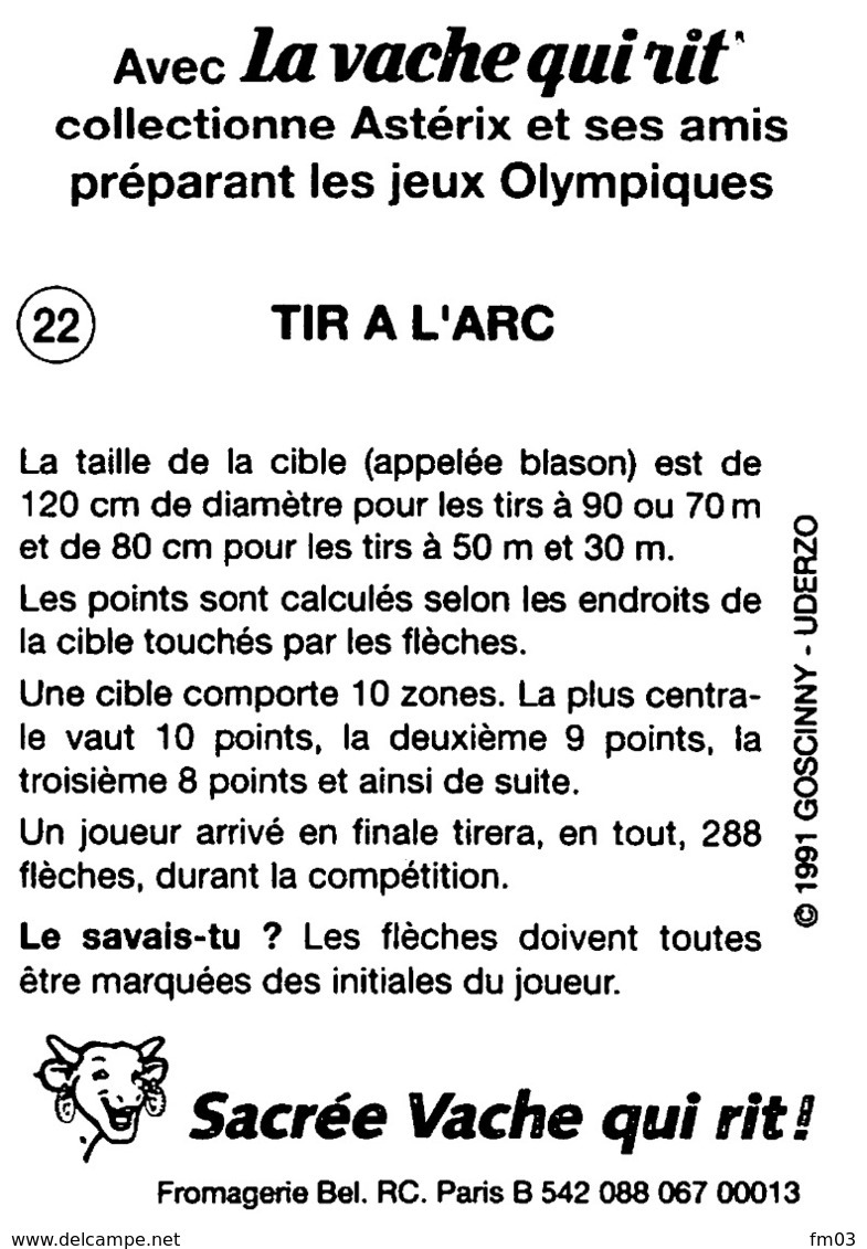 Astérix série complète 25 autocollants la Vache Qui Rit 1992 Jeux Olympiques tir à l'arc ping pong tennis judo aviron ..