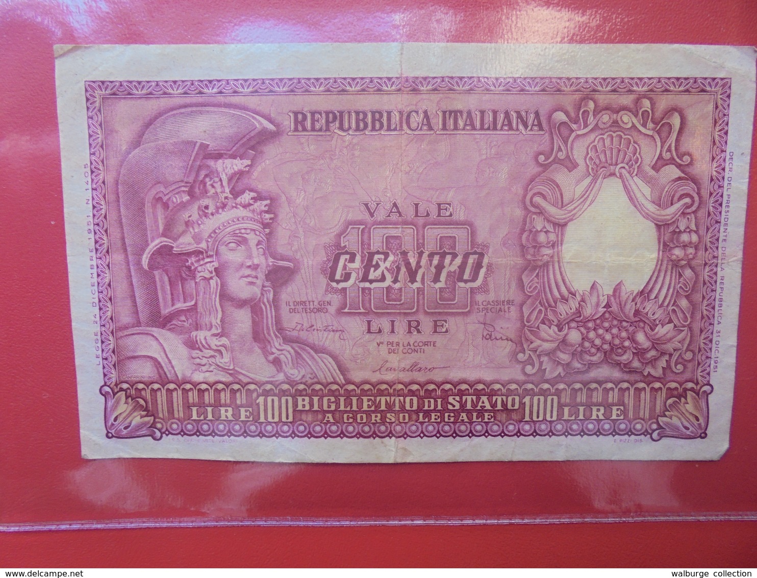 ITALIE 100 LIRE 1951 SIGNATURE B CIRCULER (B.11) - 100 Lire