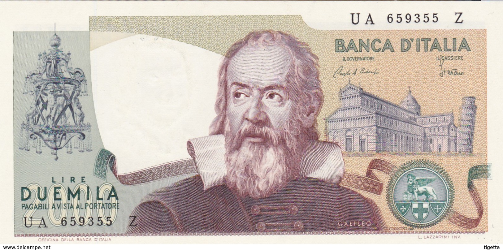 ITALIA BANCONOTA DA LIRE 2000 TIPO GALILEO SERIE UA 659355 Z FDS - 2.000 Lire