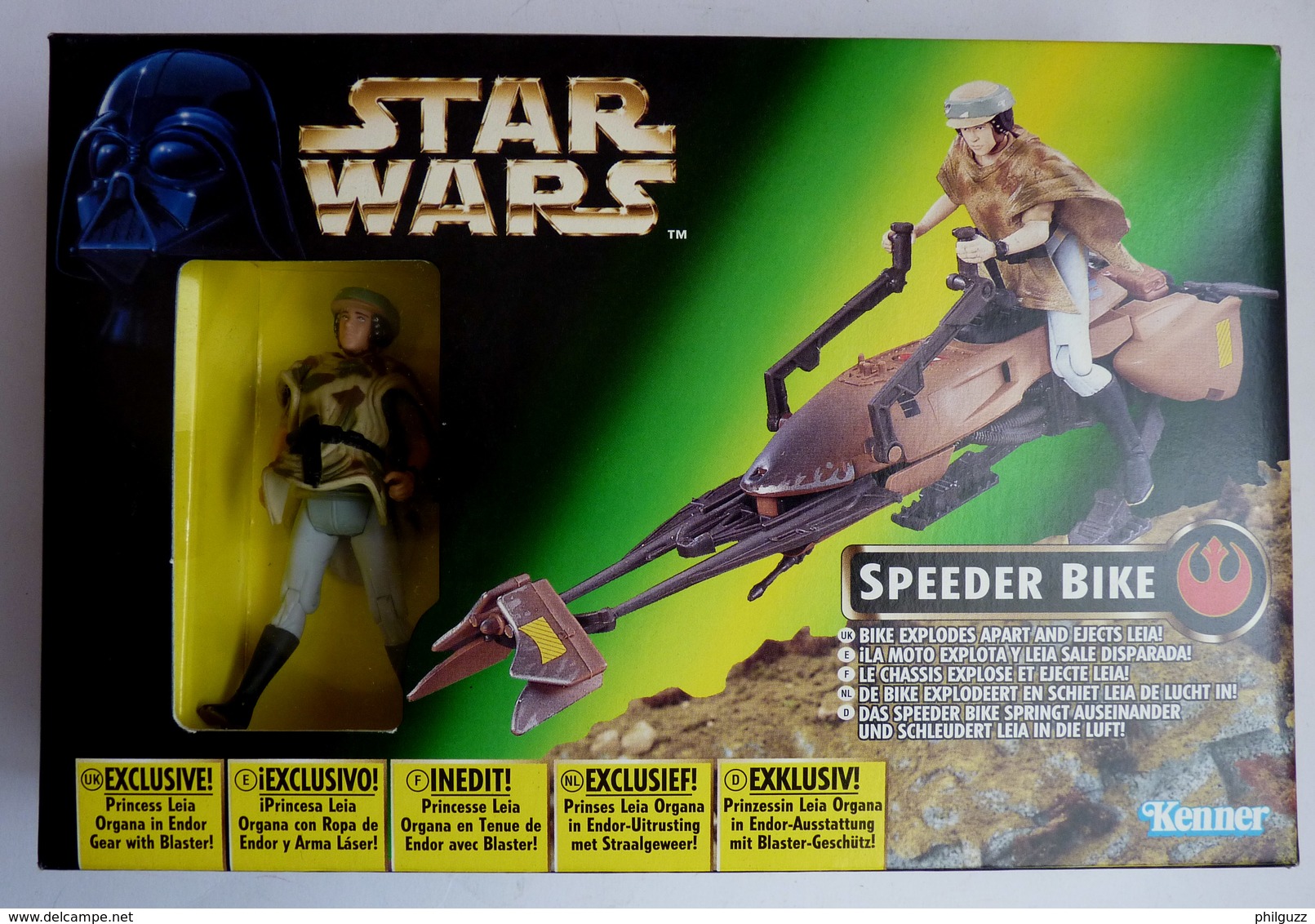 STAR WARS LA GUERRE DES ETOILES BOITE EU SPEEDER BIKE FIGURINE PRINCESS LEIA ORGANA 1997 - Poder De La Fuerza