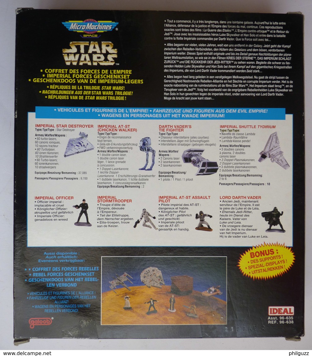 BOITE COFFRET IDEAL MICRO MACHINES STAR WARS VAISSEAUX ET FIGURINES LES FORCES DE L'EMPIRE - Autres & Non Classés