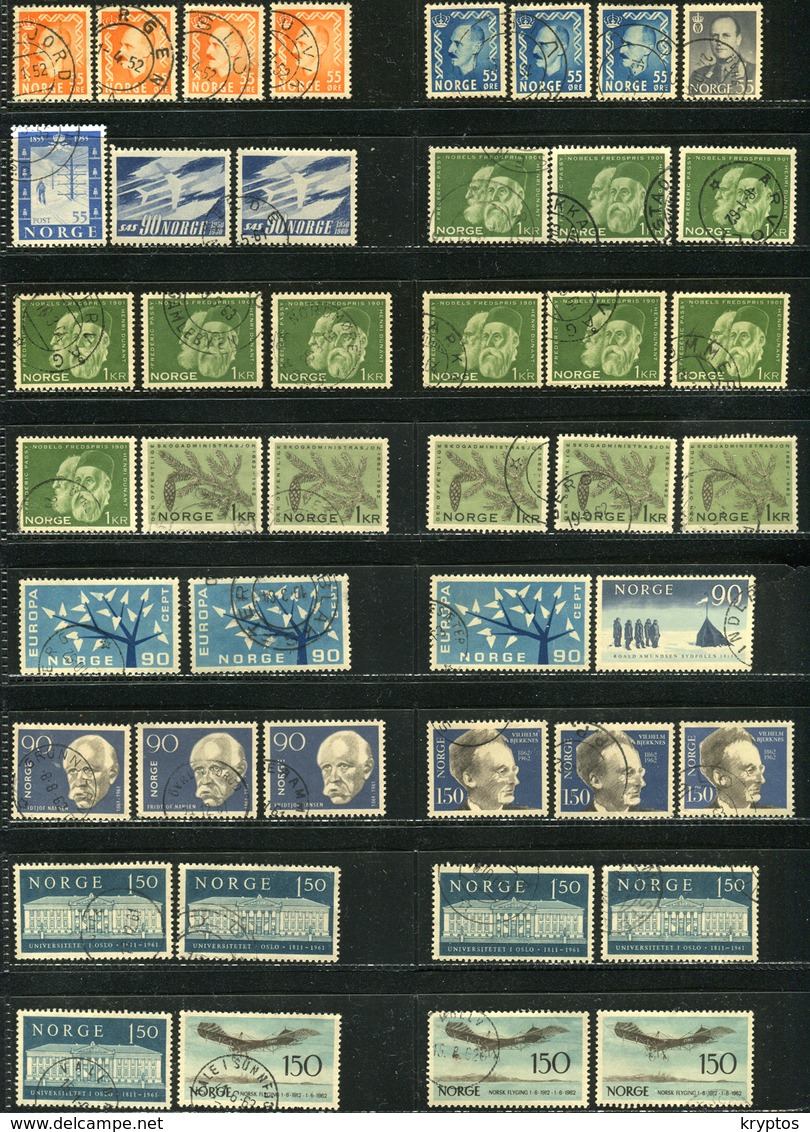 Norway. A Bunch Of Newer Stamps - All Fine & Used (4 Pages / Images) - Collections