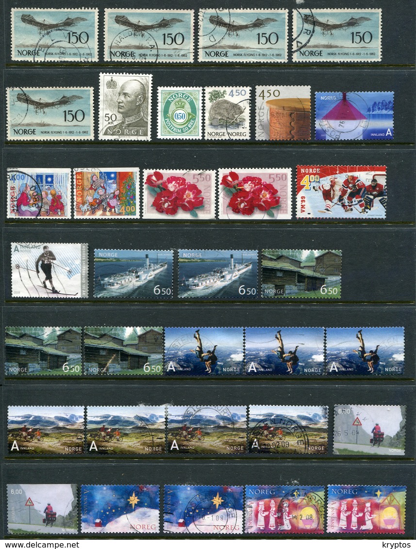 Norway. A Bunch Of Newer Stamps - All Fine & Used (4 Pages / Images) - Collections