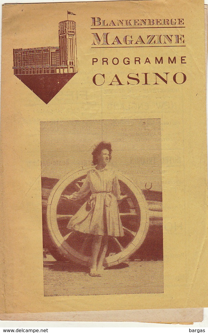 1946 Blankenberghe Magazine Programme Casino En 18 Pages - Programmes