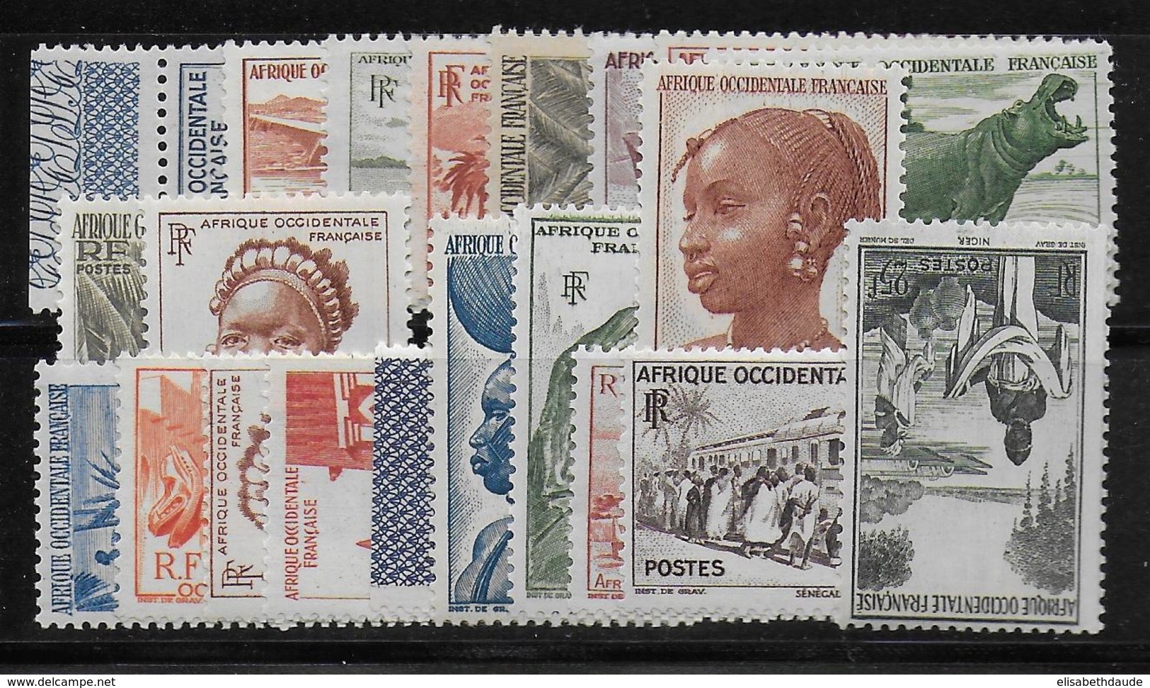 AOF - YVERT N°24/44 ** MNH (CHARNIERE LEGERE Sur Le 42) - COTE = 24 EUROS - - Unused Stamps