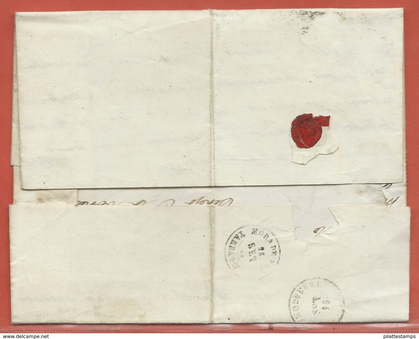 ESPAGNE LETTRE REEXPEDIEE DE 1871 DE TARRAGONE POUR BARCELONE - Lettres & Documents