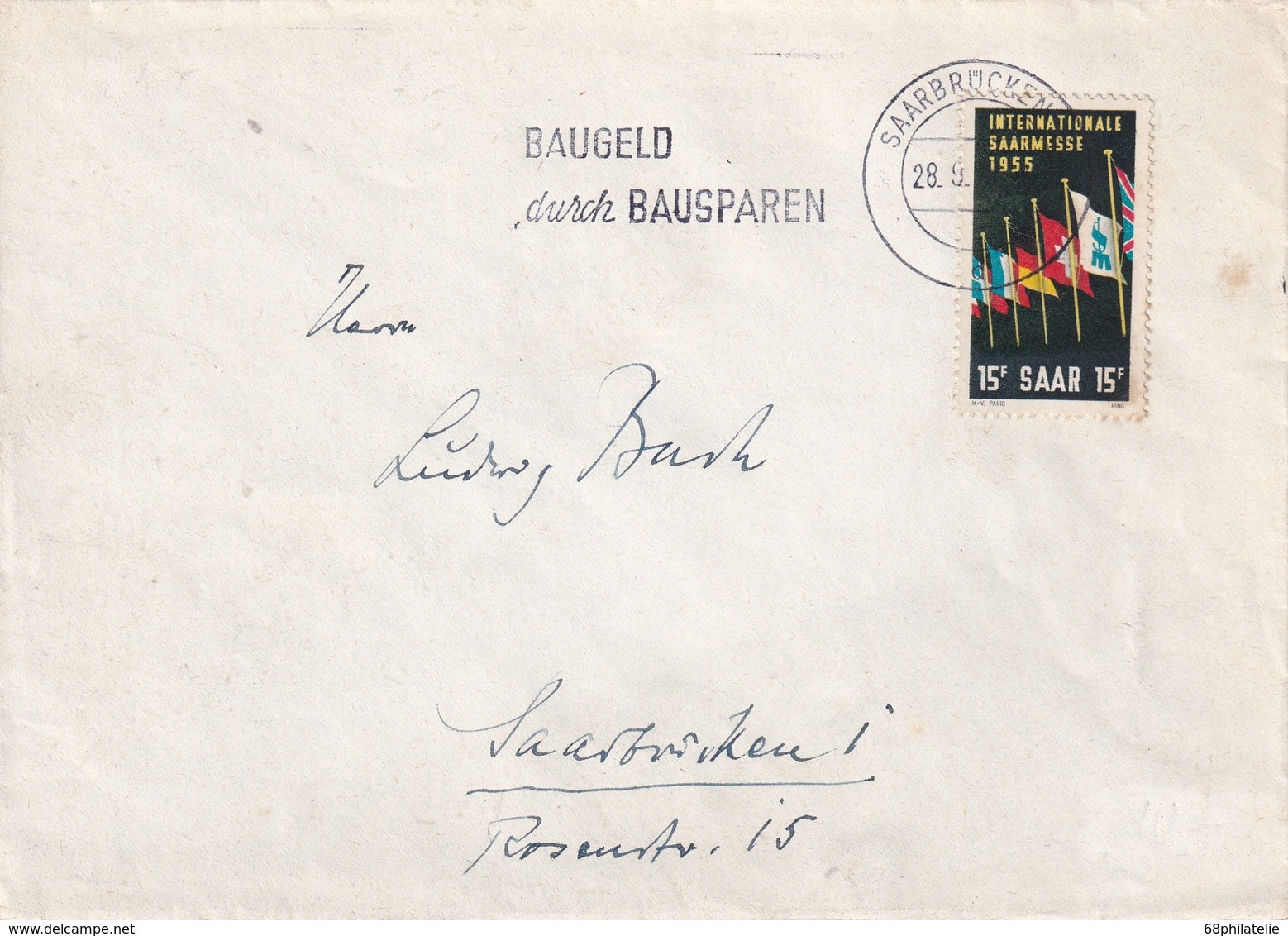 SARR 1955  LETTRE DE SAARBRÜCKEN - Lettres & Documents