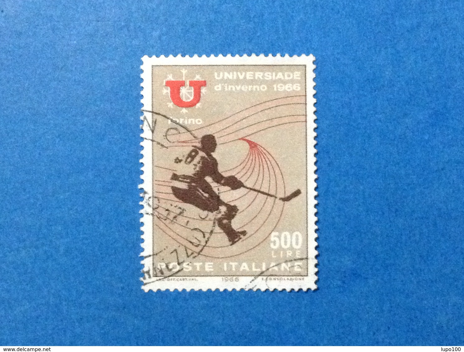 1966 ITALIA UNIVERSIADI SPORT UNIVERSIADE INVERNO 500 LIRE FRANCOBOLLO USATO ITALY STAMP USED - 1961-70: Used