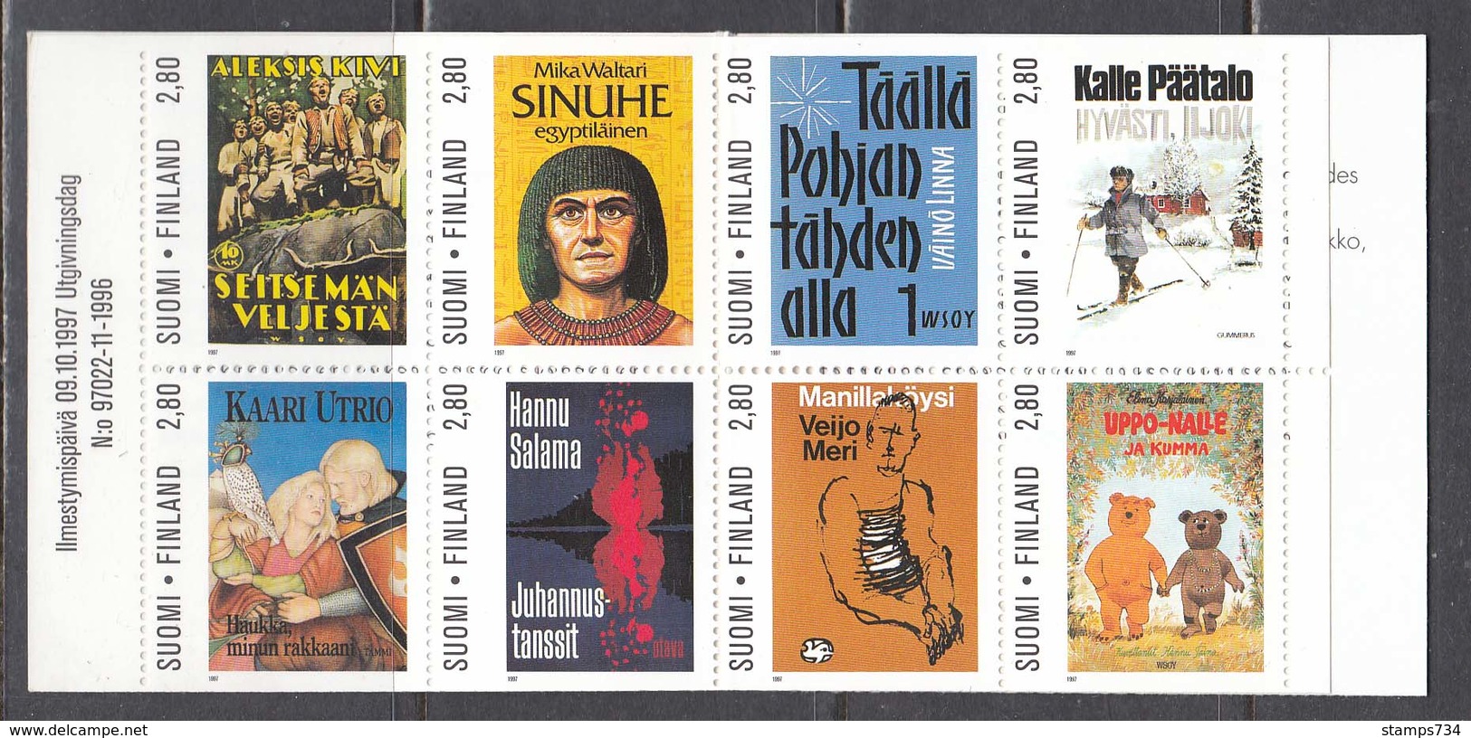 Finland 1997 - Cover Pictures Of Important Novels, Mi-Nr. MH 49, MNH** - Unused Stamps