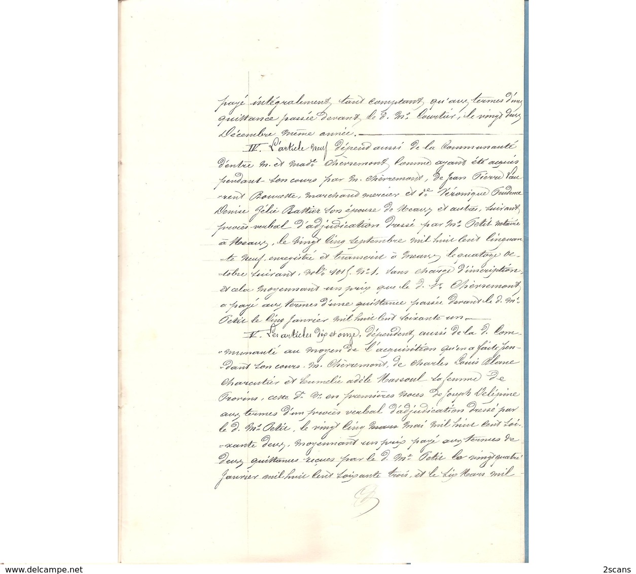 77 - VILLENOY - 1872 - Obligation par M. & Mme CHEVREMONT à Mme Vve VIENNOT (née DROUILLY) - Meaux Neufmontiers Penchard