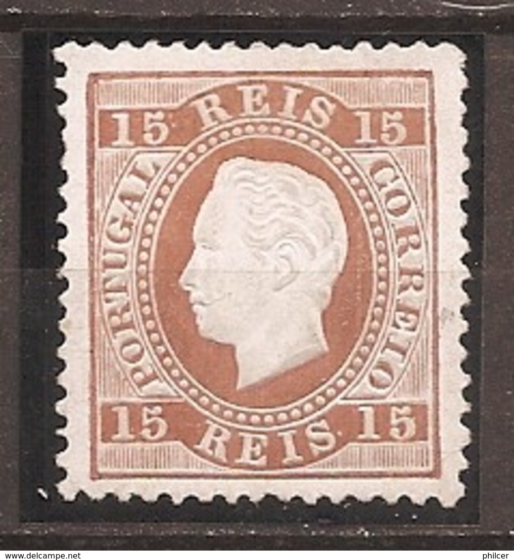 Portugal, 1870/6, # 38 E Dent. 12 3/4, Tipo I, Papel Porcelana, MH - Neufs