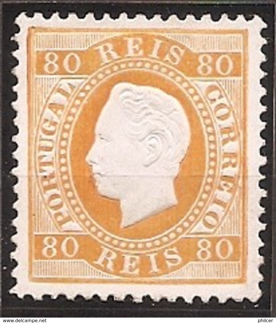 Portugal, 1870/6, # 42 I Dent. 12 3/4, Tipo I, MH - Ongebruikt