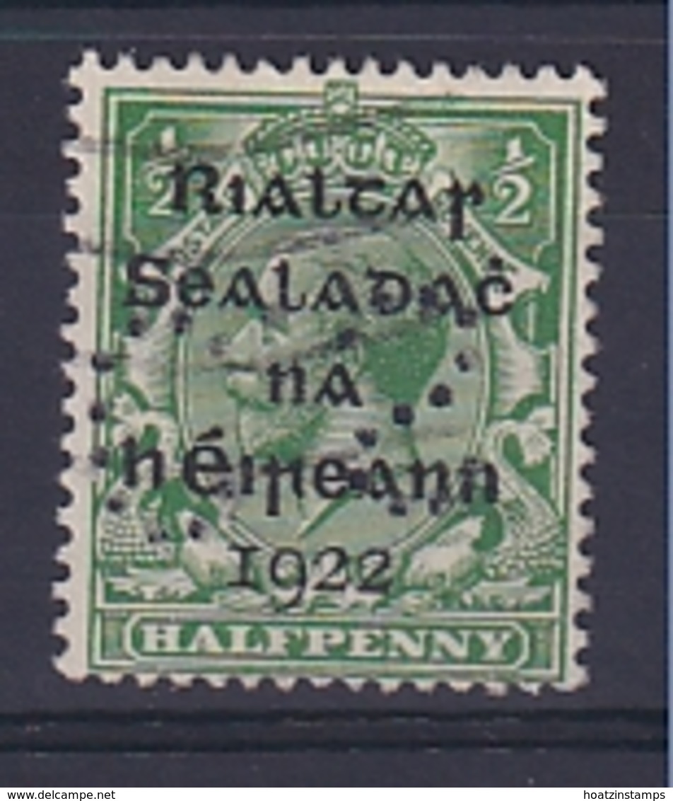 Ireland: 1922   KGV OVPT    SG1    ½d    Used Perfin - Gebraucht