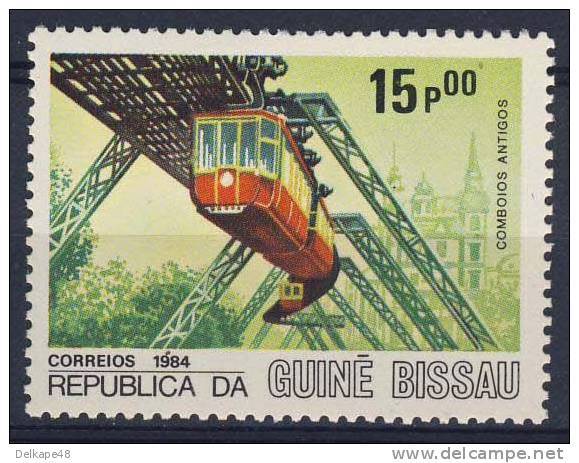 Guinea Bissau 1984 Mi 828 YT 330 ** Wuppertal Overhead Railway, 1901, Germany / Schwebebahn - Treinen