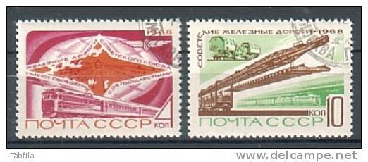 RUSSIA \ RUSSIE - 1968 - Chemines De Fer  - 2v(O) Mi 3572/73 - Gebraucht