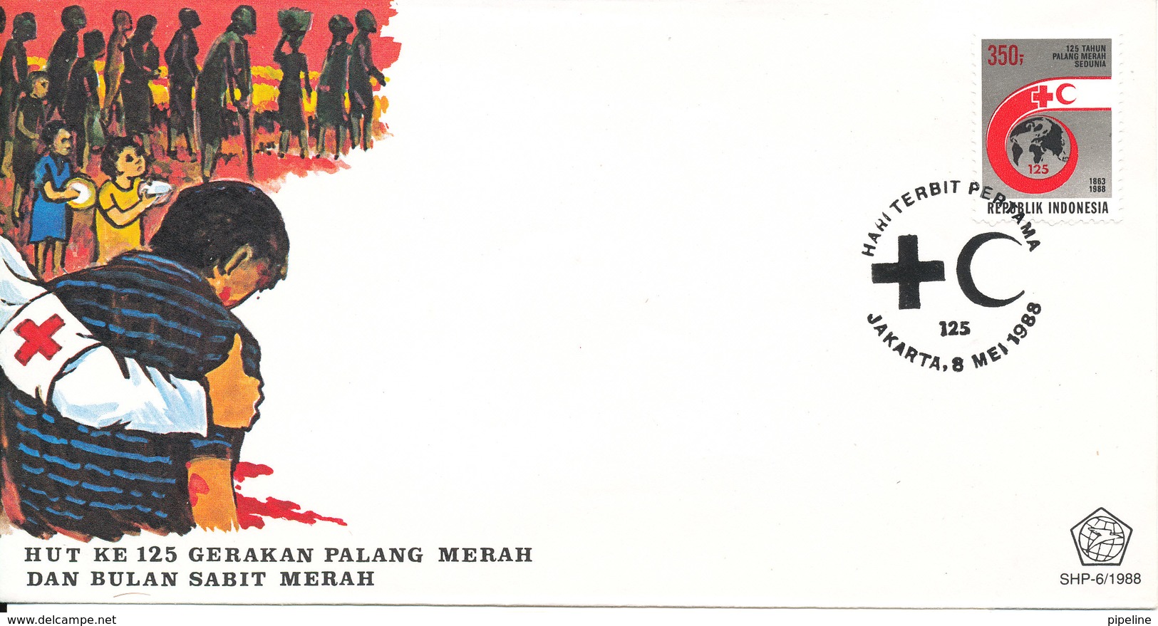 Indonesia FDC 8-5-1988 RED CROSS Red Crescent With Cachet - Indonesia