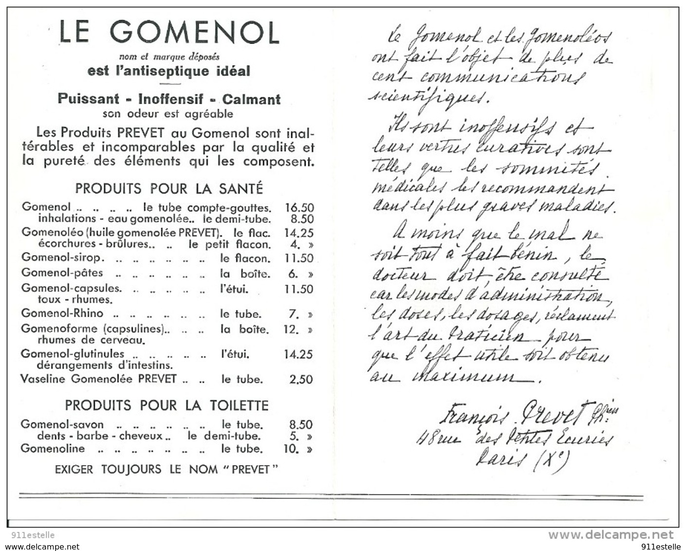 Le  GOMENOL  -  SIROP Et  Aussi Les Pates (  Sign,Vallet Bisson ) - Santé