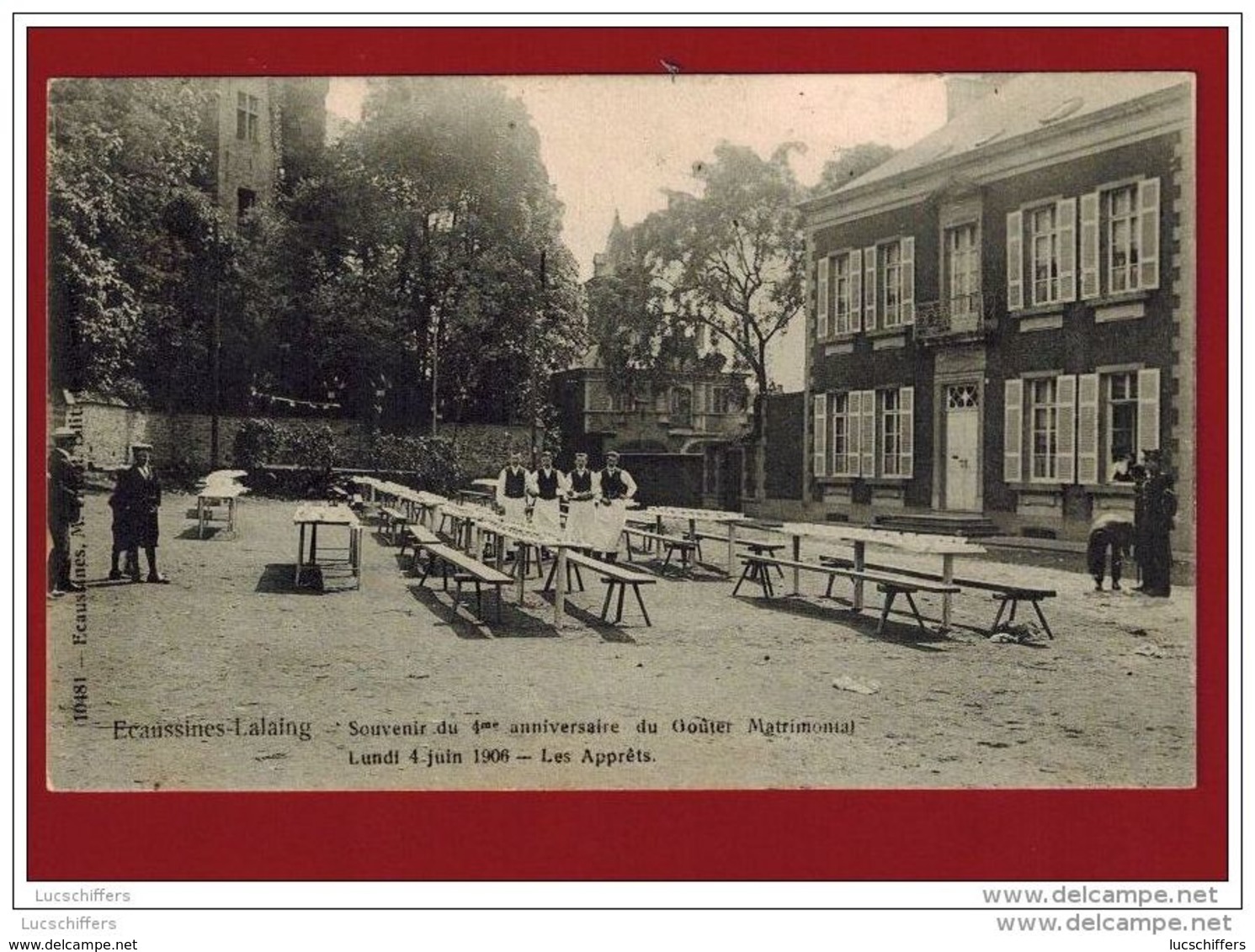 Ecaussines-Lalaing - Souvenir Du 4eme Anniversaire Du Goûter Matrimonial - Vue Très Animée -  2 Scans - Ecaussinnes