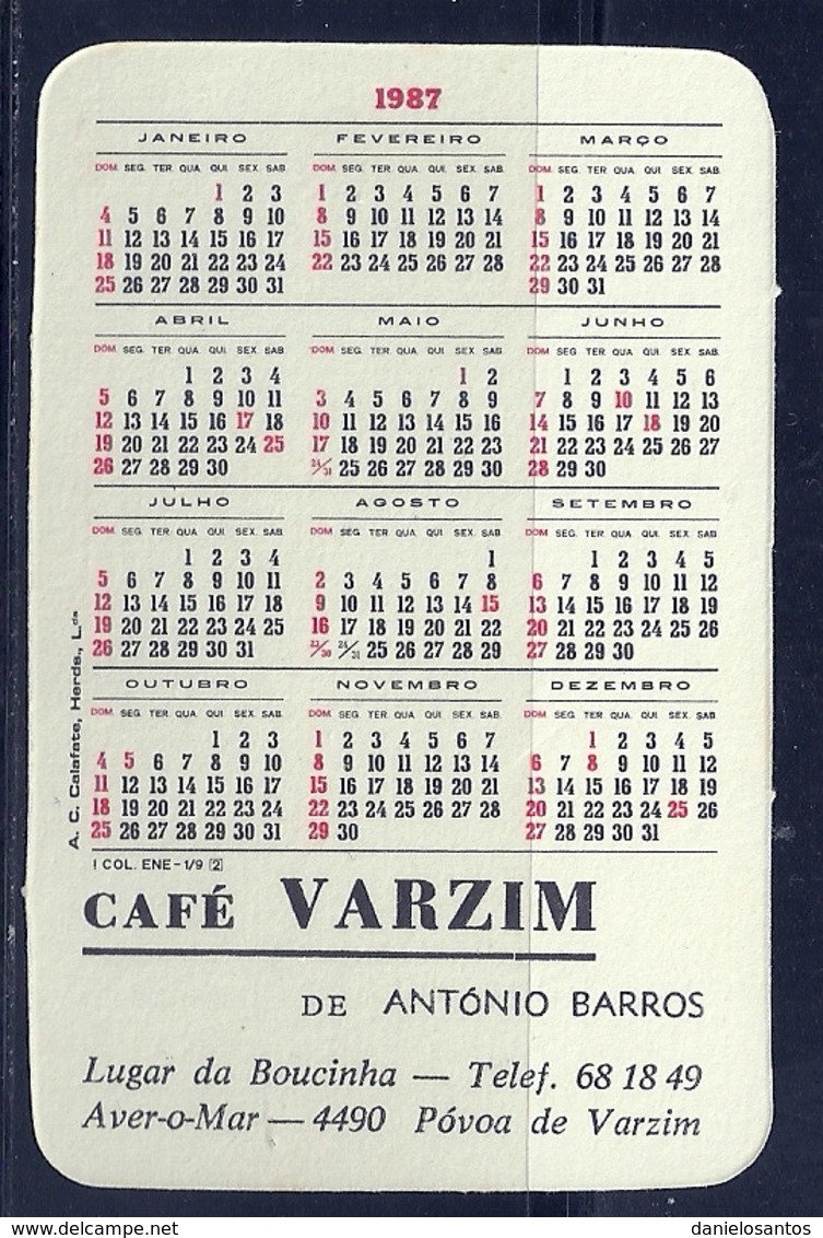 1987 Pocket Calendar Calandrier Calendario Portugal Lugares Cidades Edificios - Grand Format : 1981-90