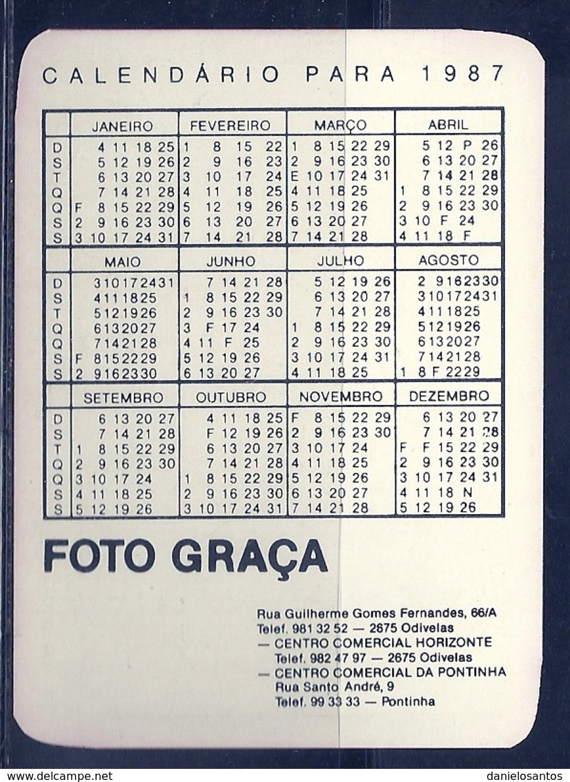 1987 Pocket Calendar Calandrier Calendario Portugal Lugares Cidades Edificios Odivelas - Grand Format : 1981-90