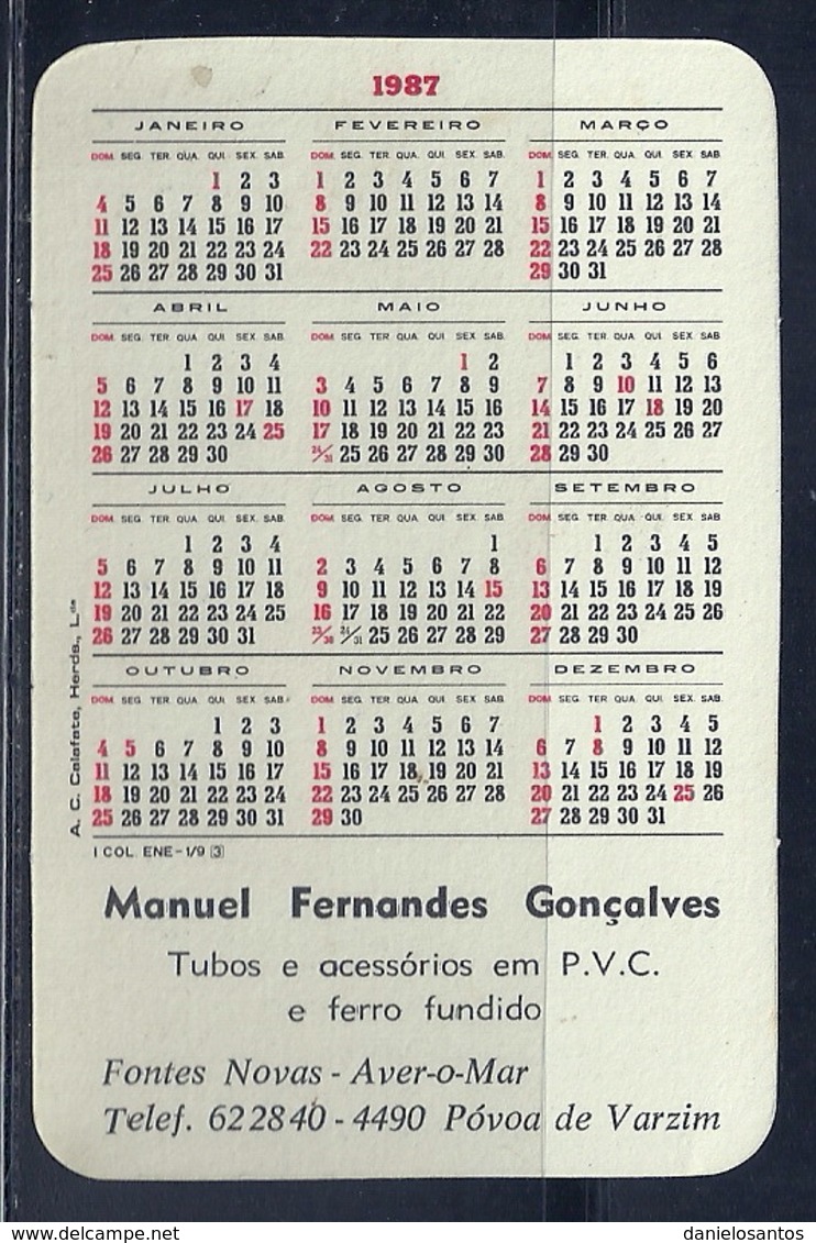 1987 Pocket Calendar Calandrier Calendario Portugal Lugares Cidades Edificios - Grand Format : 1981-90