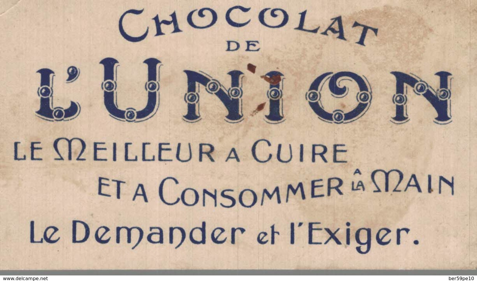 CHROMO CHOCOLAT DE L'UNION  ALLEMAGNE  MARINE - Autres & Non Classés