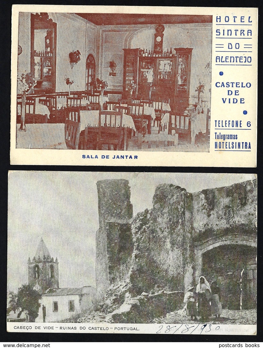 Conjunto De 4 Postais Antigos De CASTELO E CABAÇO De VIDE (Portalegre). Set Of 4 Old Postcards ALENTEJO Portugal - Portalegre