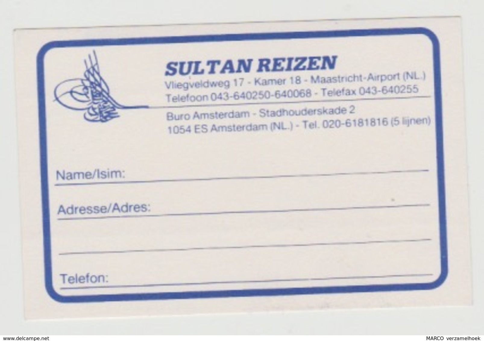 Airplane-vliegtuig-luchthaven Sticker Sultan Reizen Maastricht Airport - Stickers