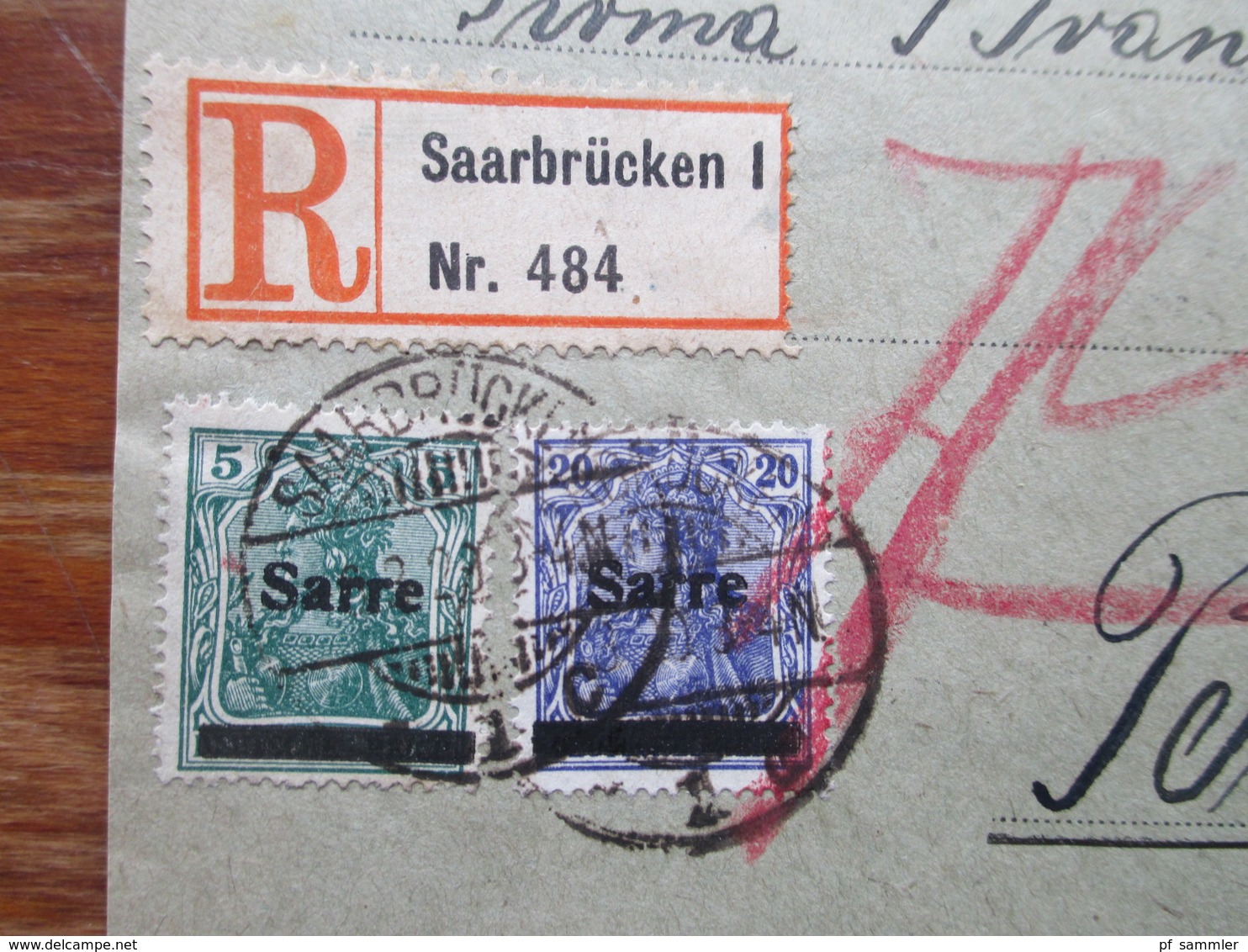 Saargebiet 1920 3 Brief Vorderseiten Mit Verschiedenen Marken U.a. Nr. 9 Aufdrucktype III Und Aufdruckabarten ?!? - Oblitérés