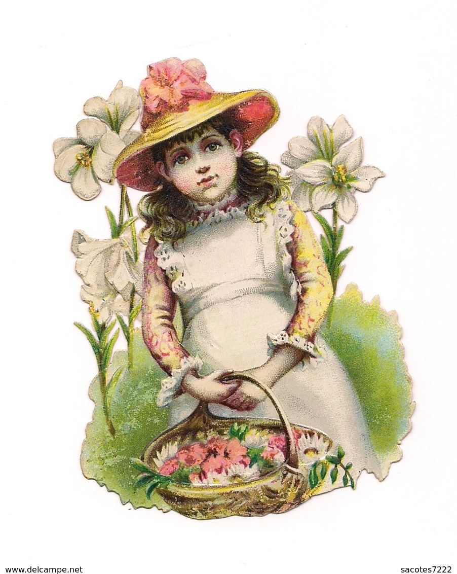 DECOUPI GAUFFRE PETITE FILLE ET PANIER DE FLEURS - - Enfants