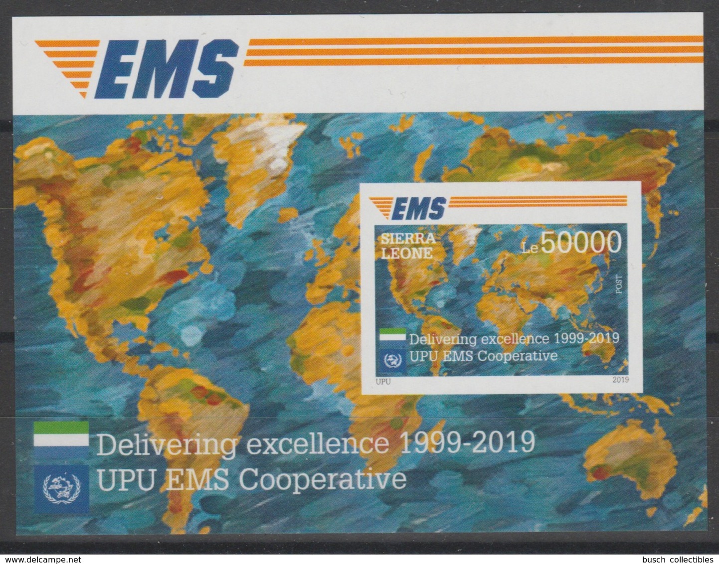 Sierra Leone 2019 Mi. ? IMPERF Souvenir Sheet Joint Issue 20e Anniversaire EMS 20 Years Emission Commune E.M.S. UPU - Sierra Leone (1961-...)