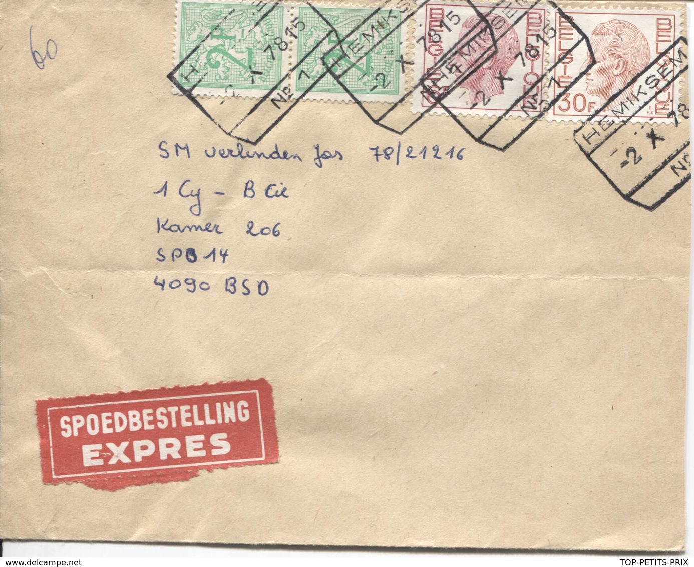 REF591/ TP 1646-1649 Baudouin Elström-1443 S/L.Exprès C.C.F. Hemixsem 2/10/1978 > SPB 14 C.d'arrivée Post.X1 - Cartas & Documentos