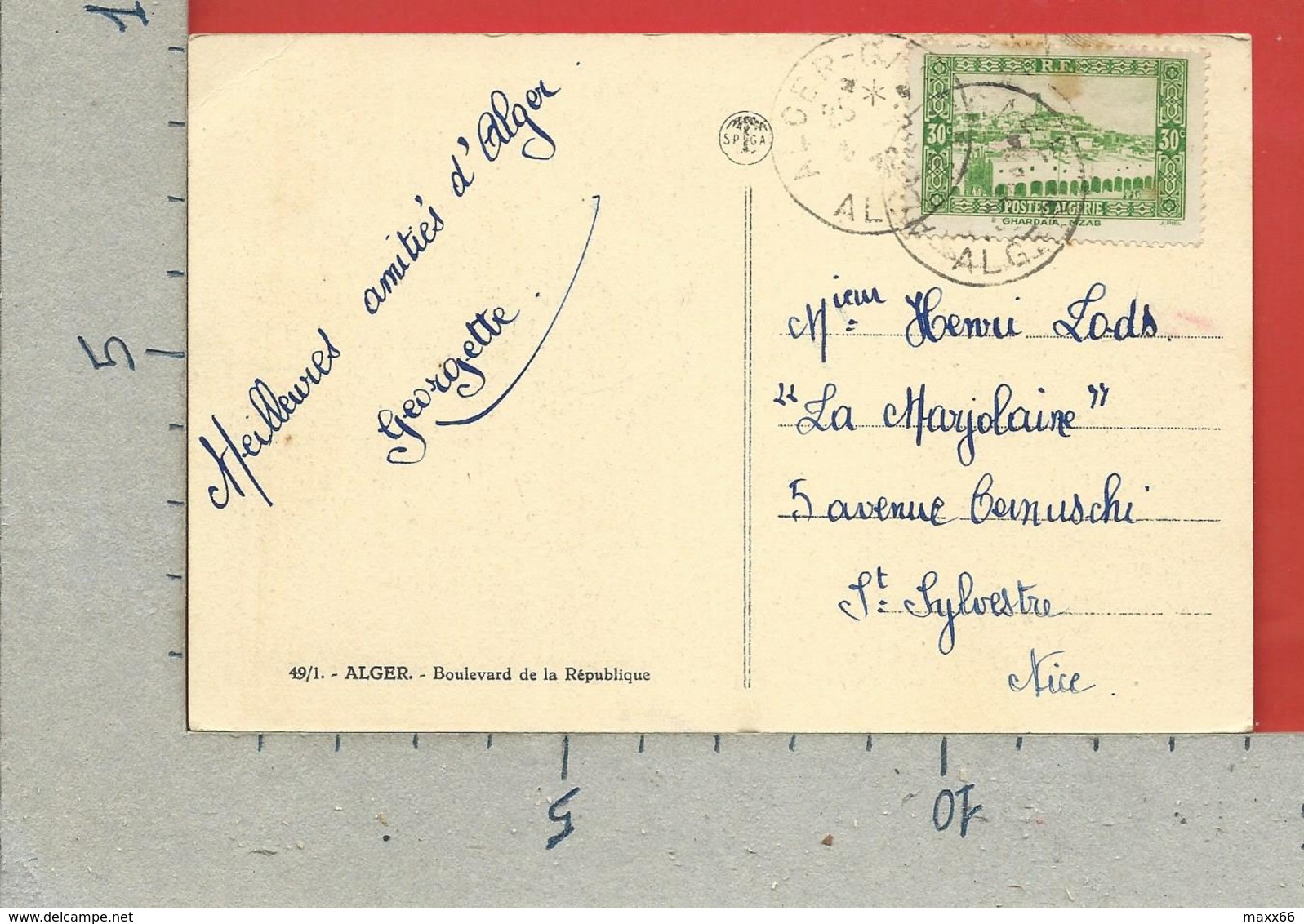 CARTOLINA VG ALGERIA - ALGER - Boulevard De La Republique - 9 X 14 - 1938 - Algeri