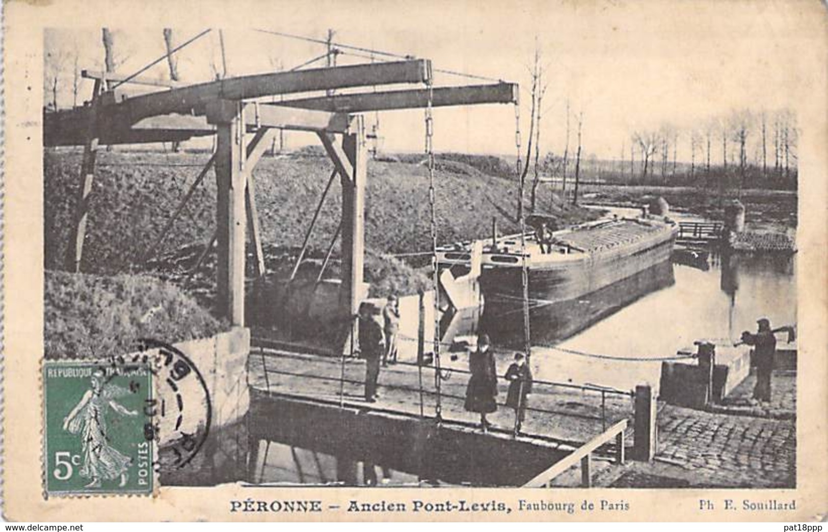 BATEAUX - PENICHES Barge - 80 - PERONNE : Bon Plan Péniche - Ancien Pont Levis - CPA - Lastkähne Aken Chiatte - Binnenschepen