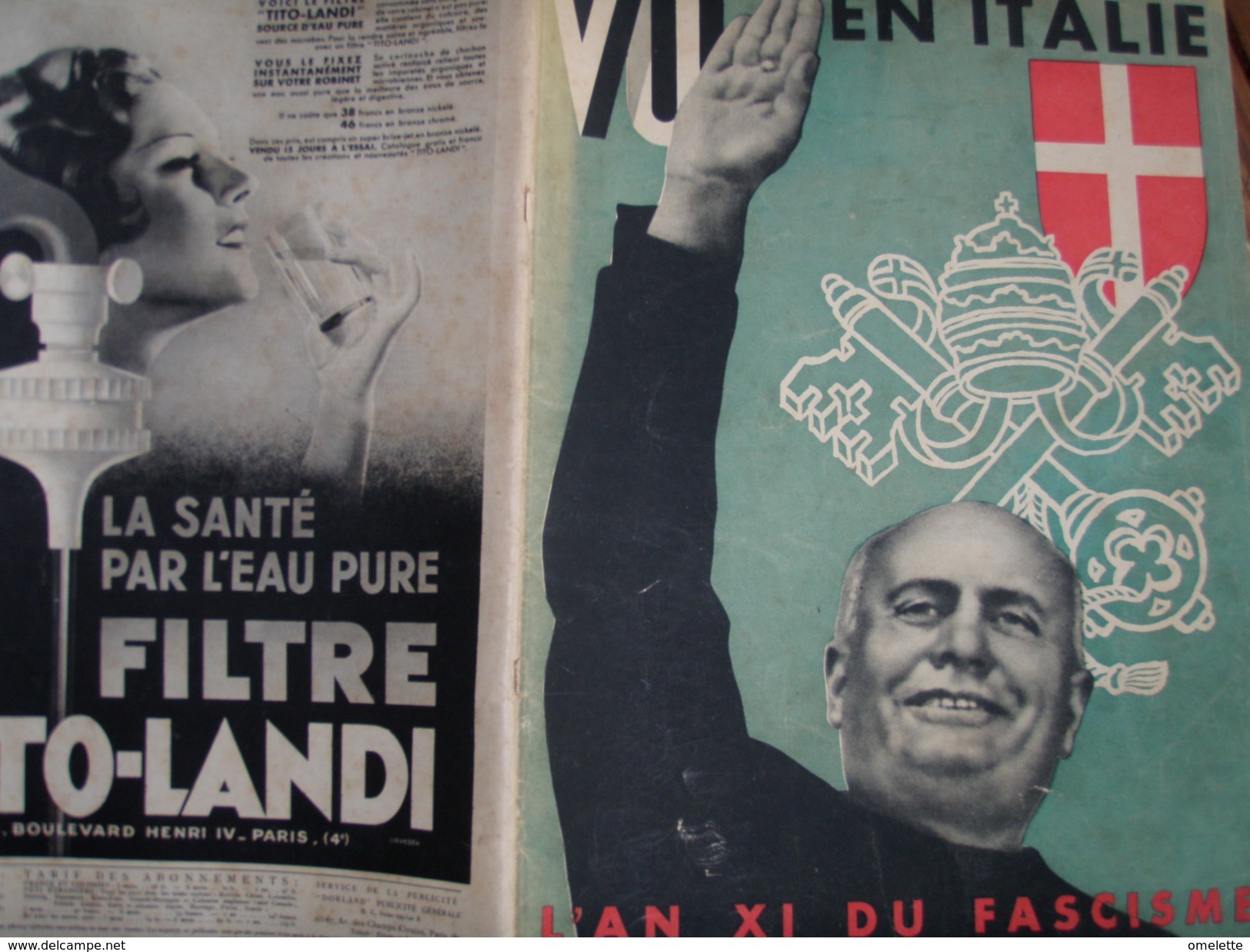 ITALIE FASCISME MUSSOLINI /HELM GABIN /SUZE / NUMERO SPECIAL VU - 1900 - 1949