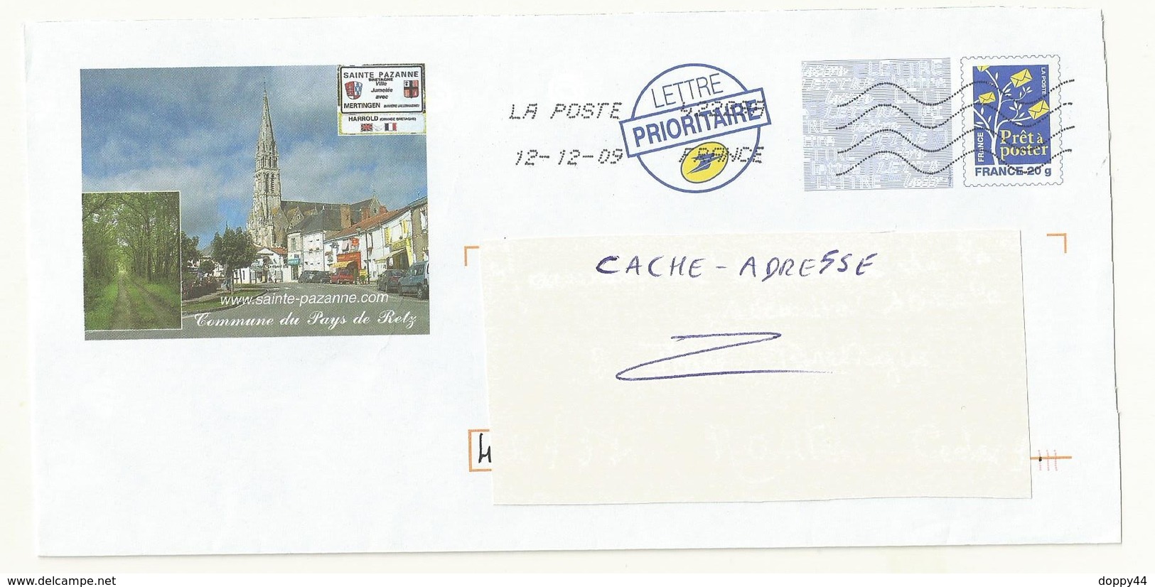 PAP LOGO BLEU  REPIQUAGE SAINTE PAZANNE   LOT  B2K/07U232. - PAP: Aufdrucke/Blaues Logo