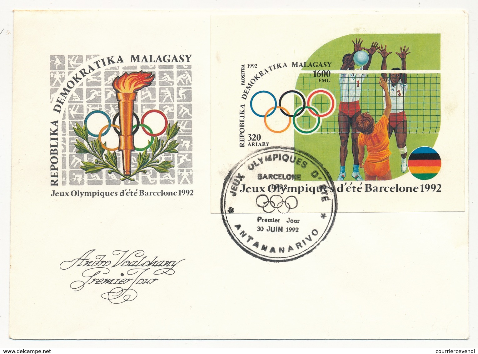 MADAGASCAR - 3 Enveloppes FDC - Jeux Olympiques De Barcelone - Antananarivo - 30 Juin 1992 - Madagascar (1960-...)