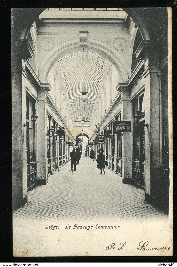 Liège Le Passage Lemonnier 1905 Animée Smeets Ecole Professionnelle Coupe Couture Pionnière - Liège