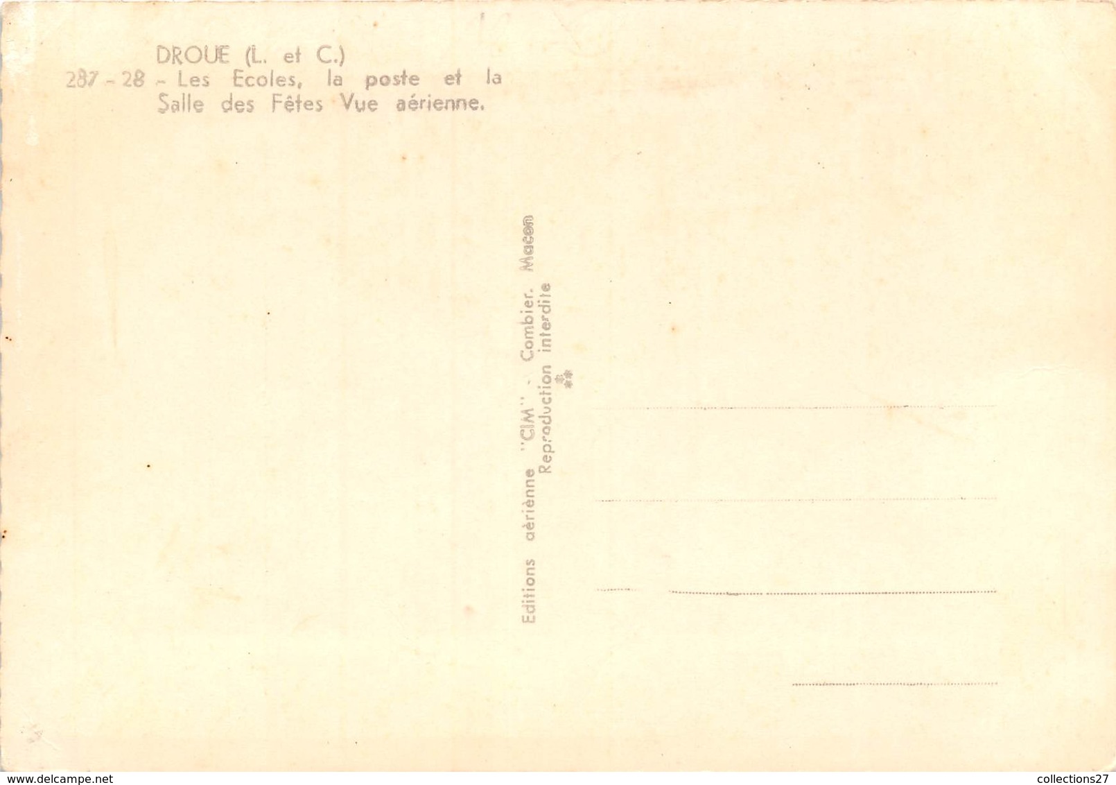 41-DROUE- LES ECOLES, LA POSTE ET LA SALLE DE FÊTES VUE AERIENNE - Droue