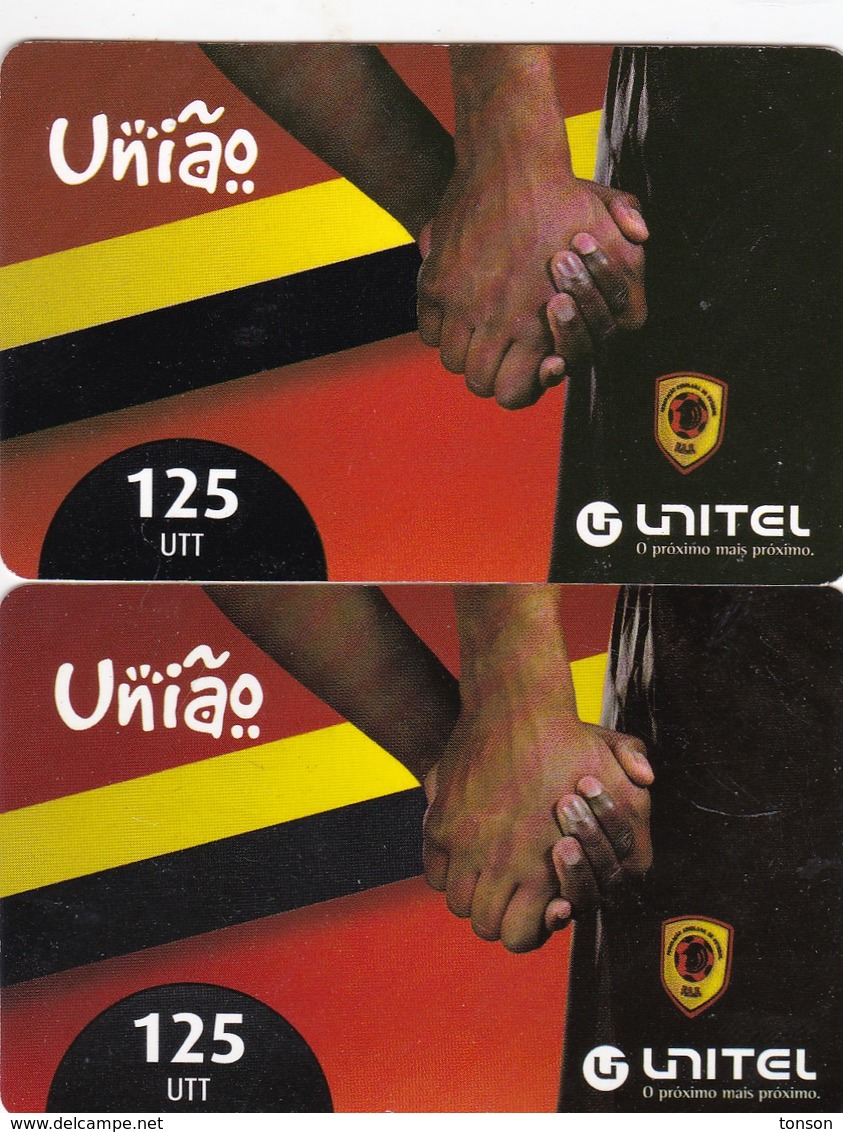 Angola, AO-UNI-REF-023, Unitel 125 UTT, Uniao, Football, 2 Scans.  2 Different Expiry Dates - Angola