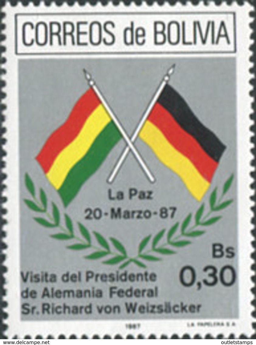 Ref. 572854 * NEW *  - BOLIVIA . 1987. VISIT OF THE FEDERAL GERMANY PRESIDENT R.VON WEIZACKER. VISITA DEL PRESIDENTE ALE - Bolivia