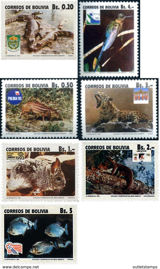 Ref. 70552 * NEW *  - BOLIVIA . 1992. ECOLOGY AND ENVIRONMENT PROTECTION. PROTECCION DE LA ECOLOGIA Y DEL MEDIO AMBIENTE - Bolivia