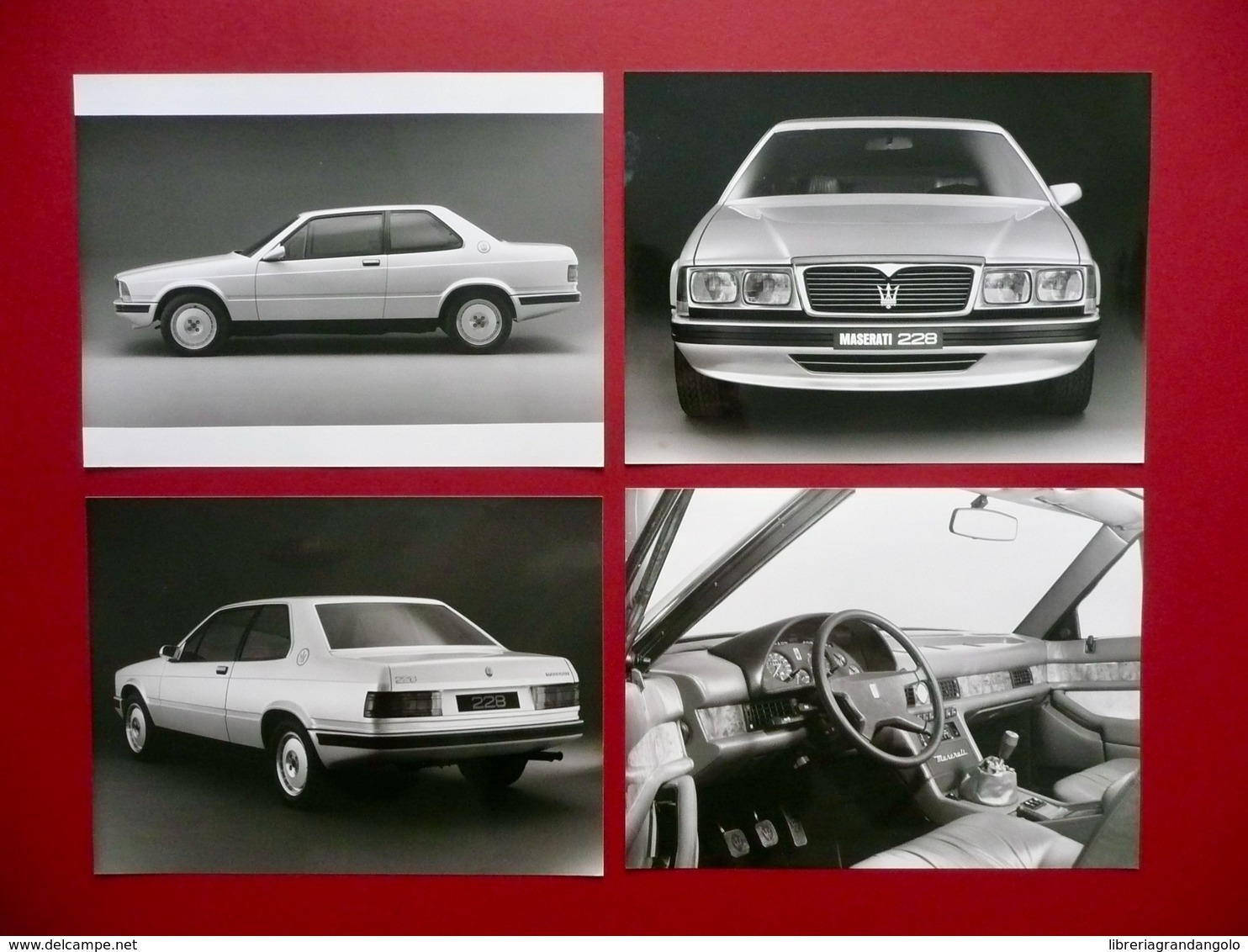 Quattro Fotografie Originali Maserati Modello 228 Interni Esterni Auto Anni '80 - Altri & Non Classificati